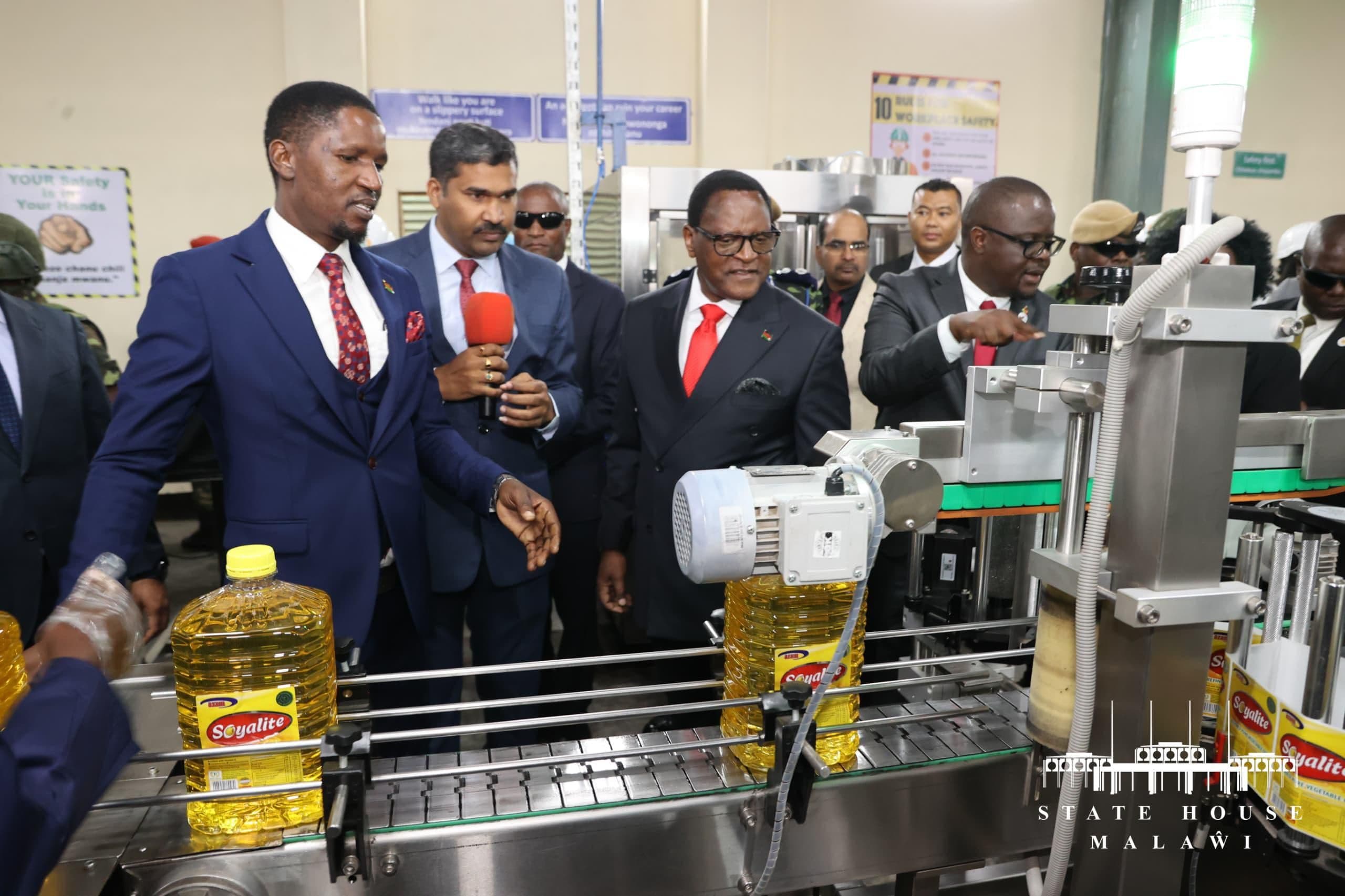 Dr Chakwera Inspecting Factory